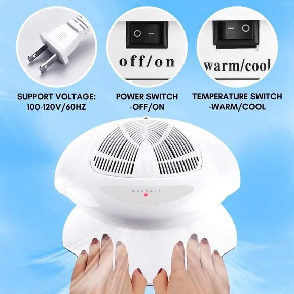 Nail Dryer, 400W Air Nail Fan Dryer with Automatic Sensor Nail Polish Dryer for
